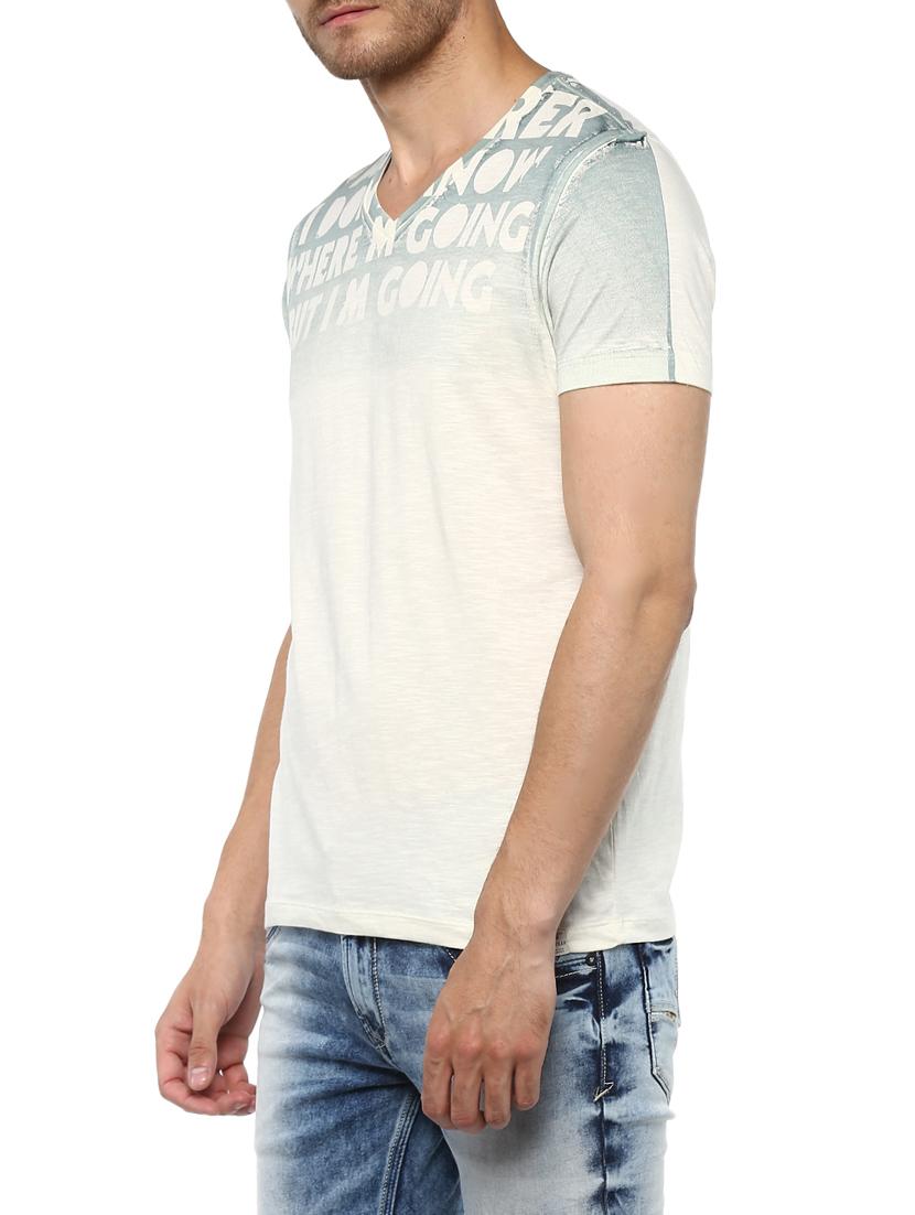 white cotton chest print tshirt - 15000963 - Zoom Image - 2