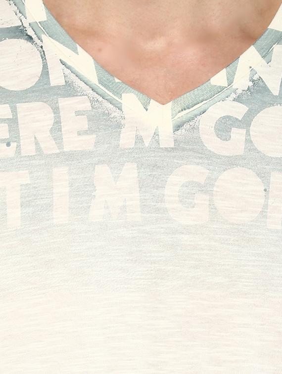 white cotton chest print tshirt - 15000963 - Zoom Image - 4