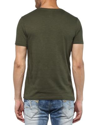 green cotton chest print tshirt - 15000965 - Standard Image - 3
