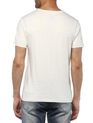 white cotton chest print tshirt - 15000972 - Standard Image - 3
