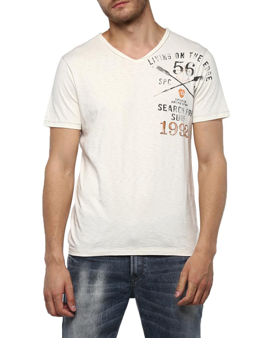 white cotton chest print tshirt - 15000972 - Zoom Image - 1