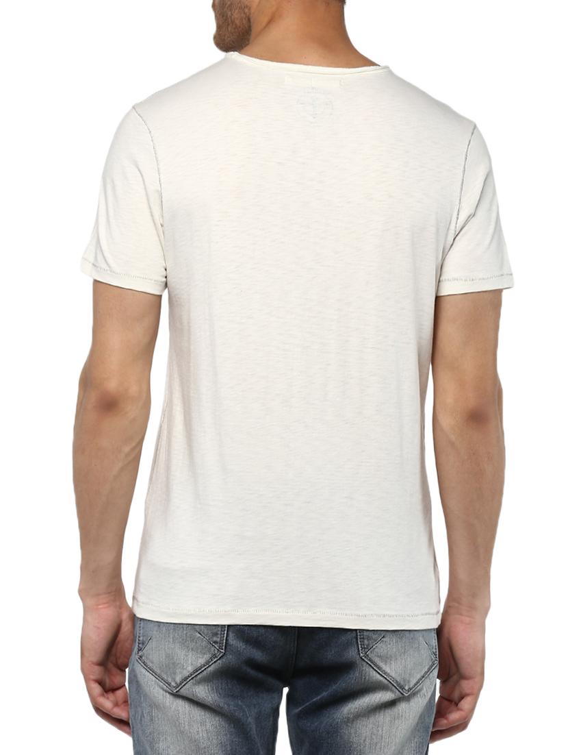 white cotton chest print tshirt - 15000972 - Zoom Image - 3