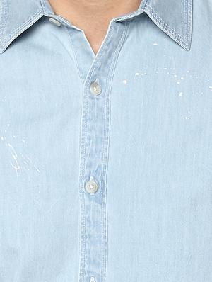 blue cotton casual shirt - 15000986 - Standard Image - 4