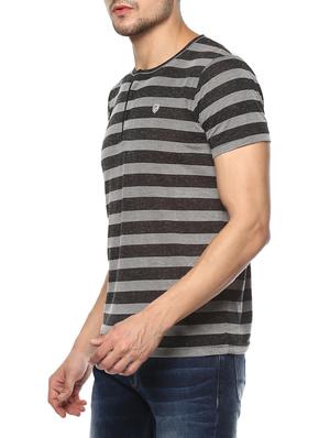 grey cotton striped t-shirt - 15000988 - Standard Image - 2
