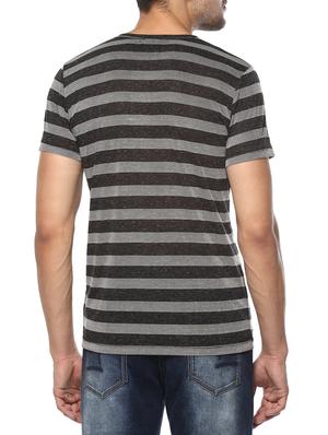 grey cotton striped t-shirt - 15000988 - Standard Image - 3