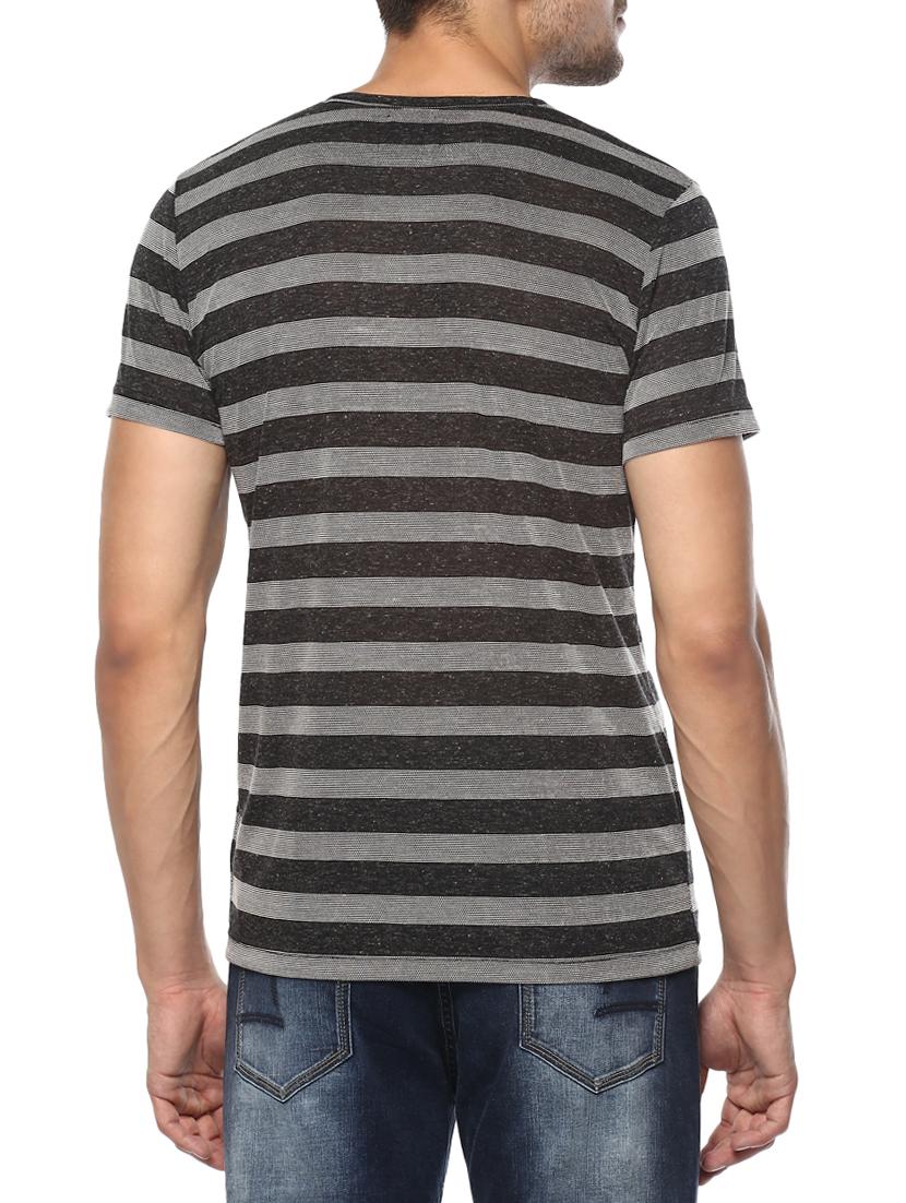 grey cotton striped t-shirt - 15000988 - Zoom Image - 3