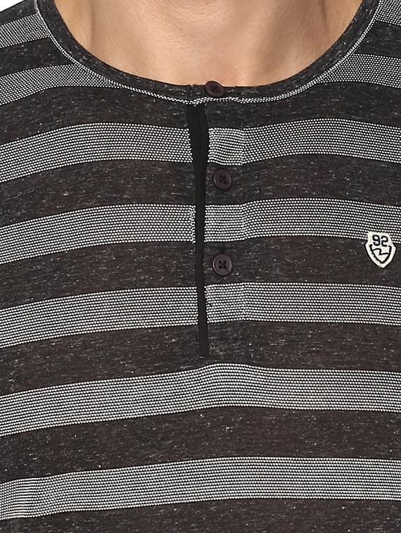 grey cotton striped t-shirt - 15000988 - Zoom Image - 4