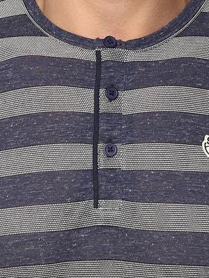 blue cotton striped t-shirt - 15000990 - Standard Image - 4