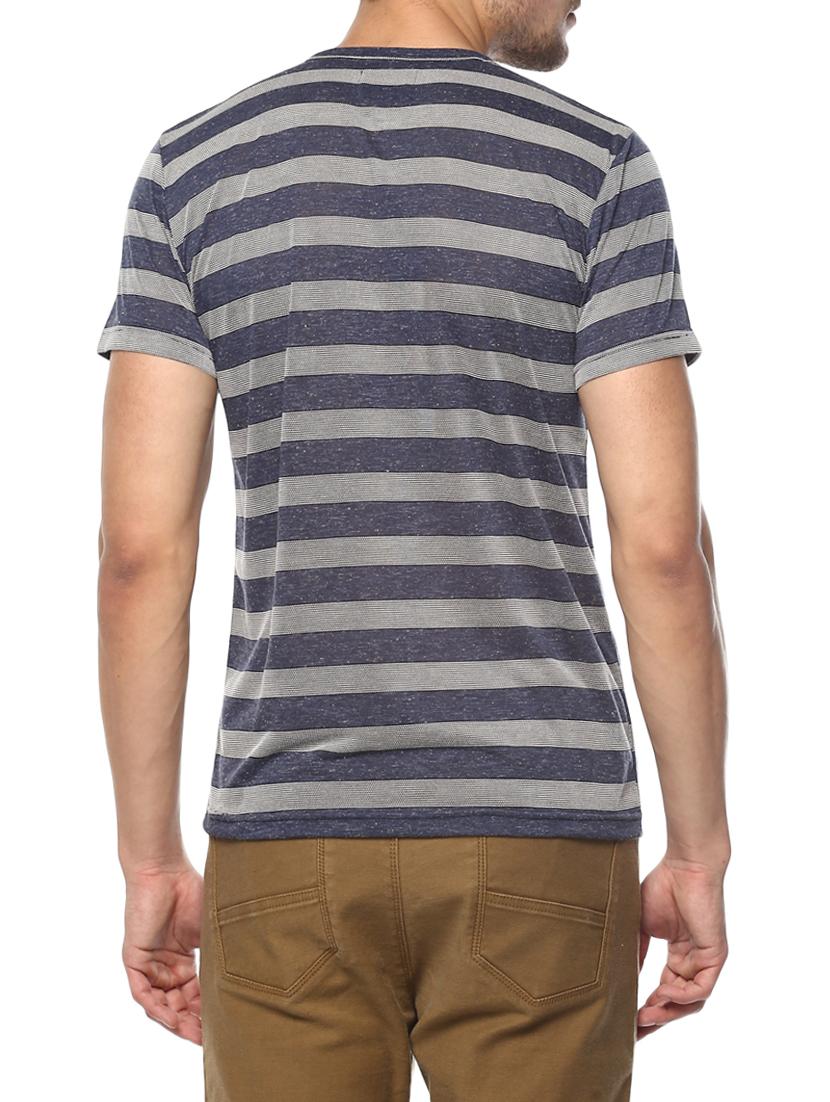 blue cotton striped t-shirt - 15000990 - Zoom Image - 3