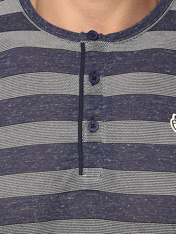 blue cotton striped t-shirt - 15000990 - Zoom Image - 4