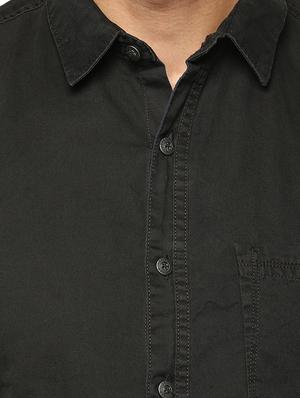black cotton casual shirt - 15000994 - Standard Image - 4
