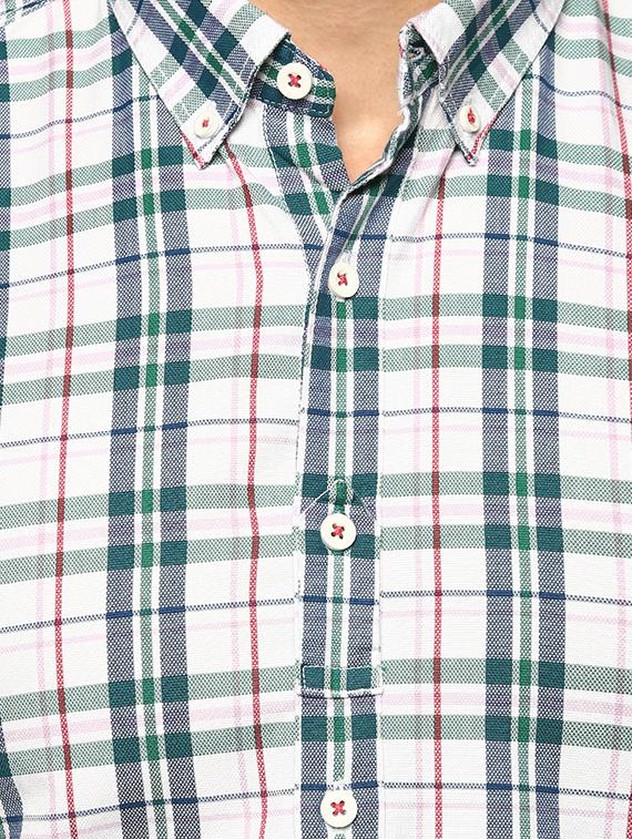green cotton casual shirt - 15001002 - Zoom Image - 4