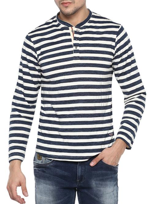 blue cotton striped t-shirt - 15001046 - Standard Image - 1