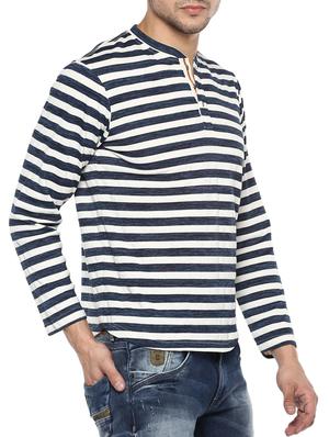 blue cotton striped t-shirt - 15001046 - Standard Image - 2