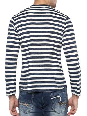 blue cotton striped t-shirt - 15001046 - Standard Image - 3