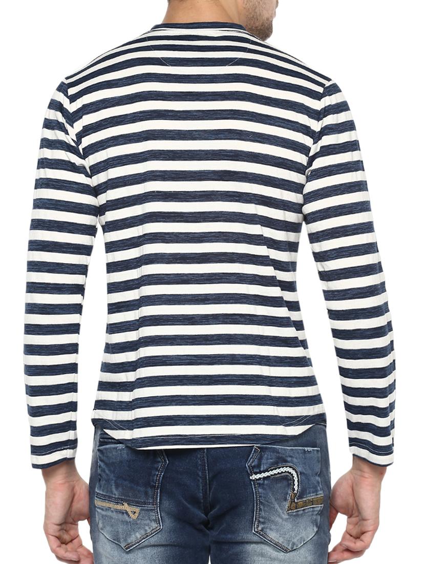 blue cotton striped t-shirt - 15001046 - Zoom Image - 3