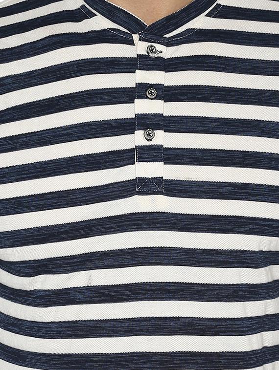 blue cotton striped t-shirt - 15001046 - Zoom Image - 4