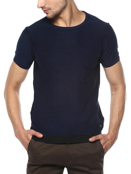navy blue cotton t-shirt - 15001049 - Standard Image - 1