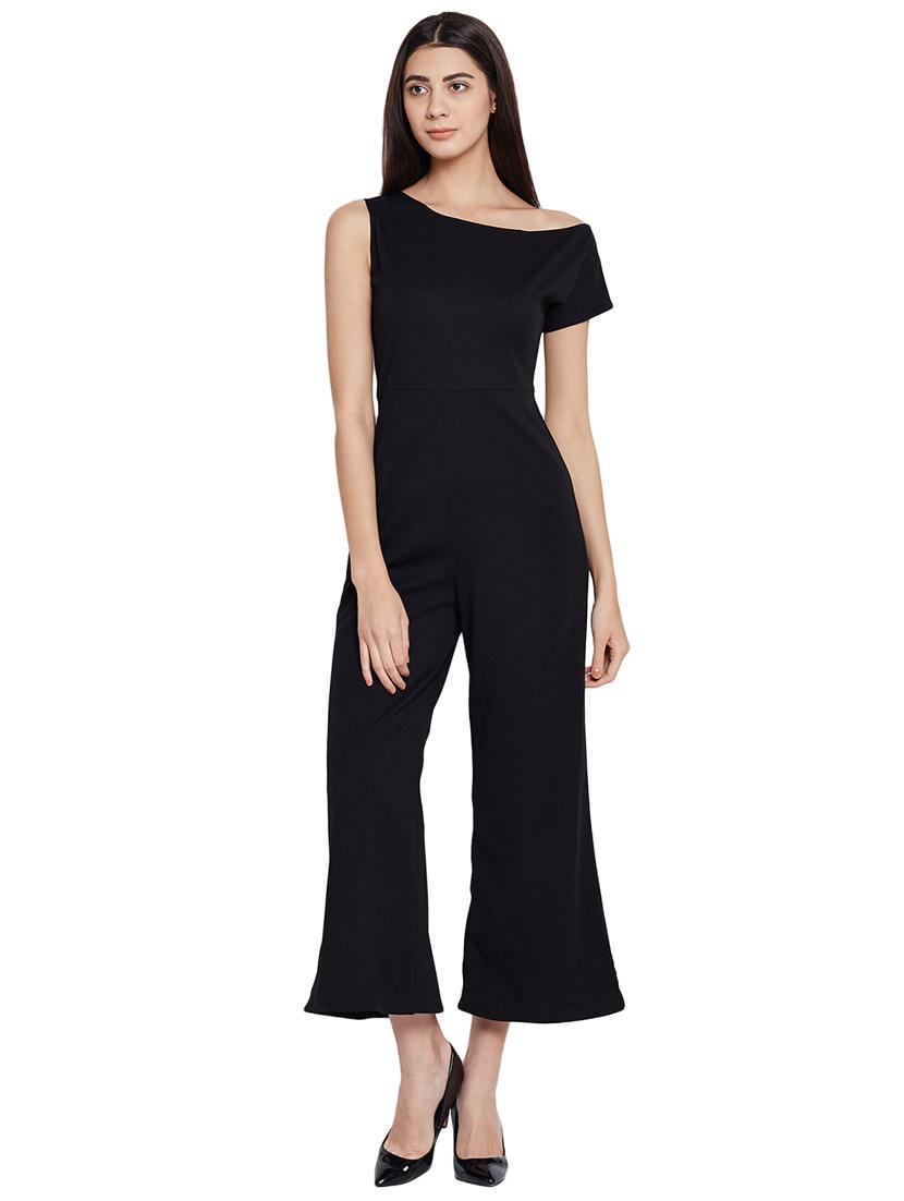 black solid full leg jumpsuit - 15001385 - Zoom Image - 1