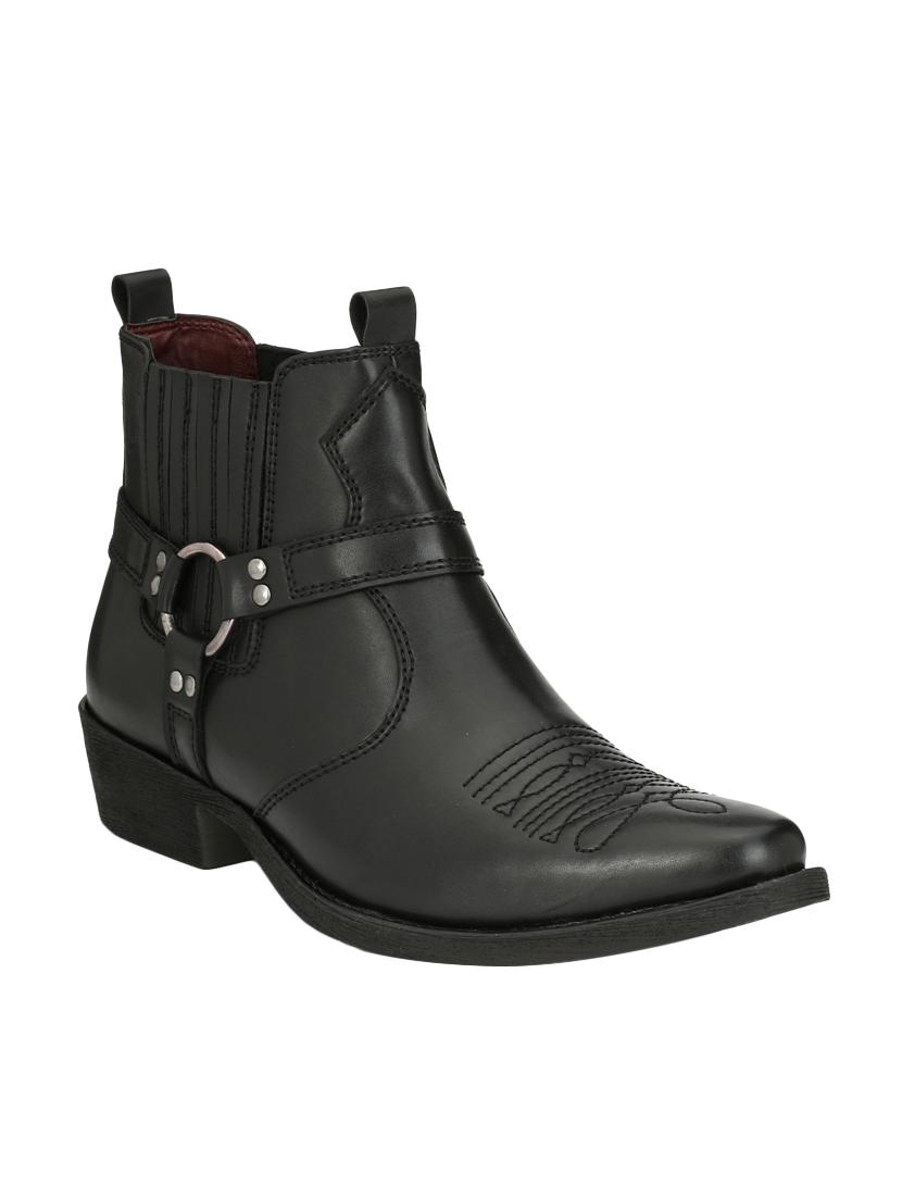 black leather slip on boot - 15001439 - Zoom Image - 1