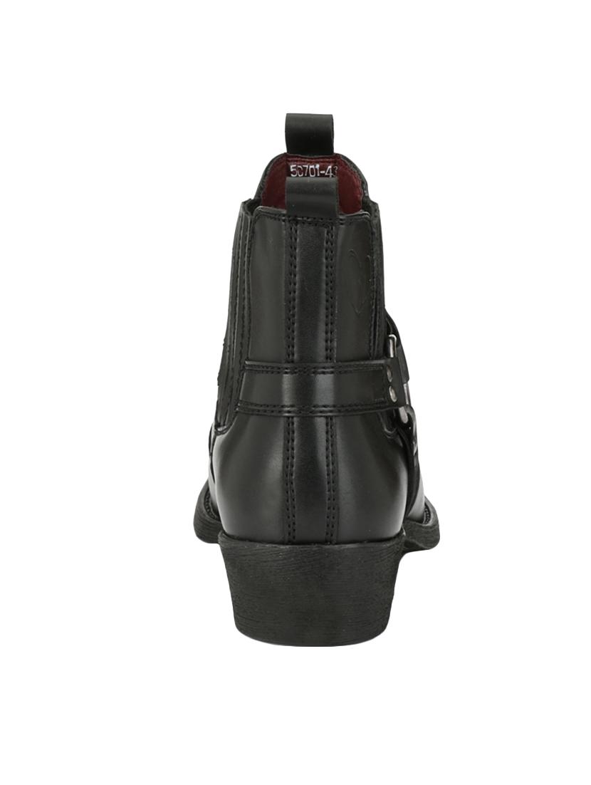 black leather slip on boot - 15001439 - Zoom Image - 3