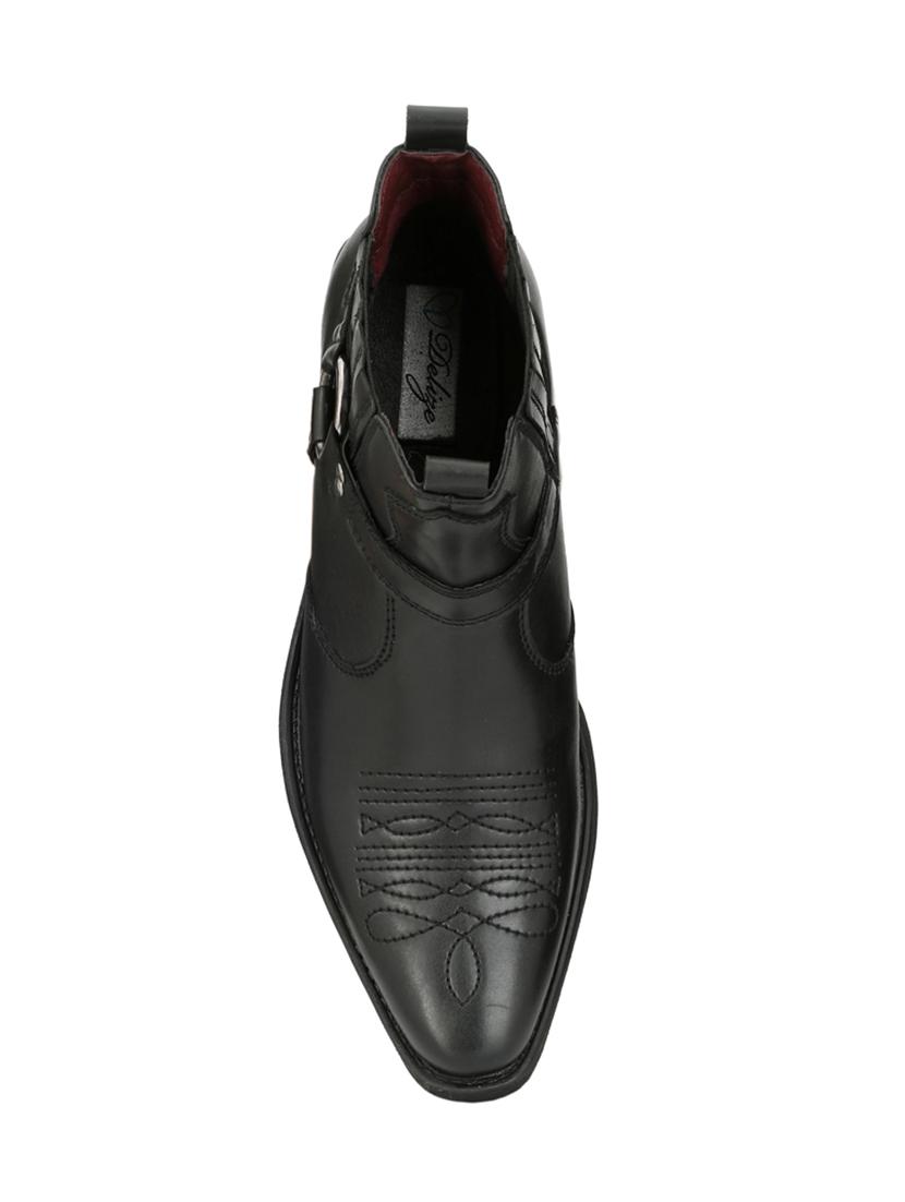 black leather slip on boot - 15001439 - Zoom Image - 4
