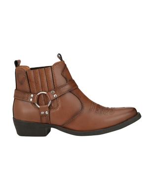 tan leather slip on boot - 15001440 - Standard Image - 2