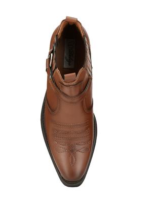 tan leather slip on boot - 15001440 - Standard Image - 4