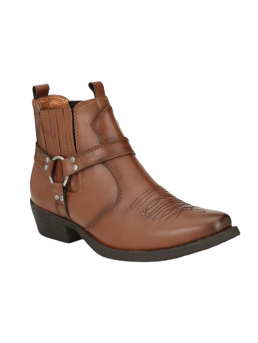 tan leather slip on boot - 15001440 - Zoom Image - 1