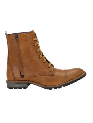 tan leatherette high ankle boot - 15001442 - Standard Image - 2