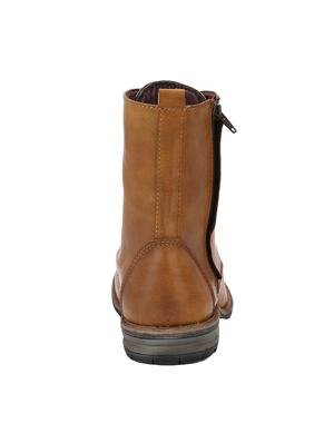 tan leatherette high ankle boot - 15001442 - Standard Image - 3