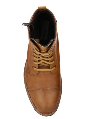 tan leatherette high ankle boot - 15001442 - Standard Image - 4