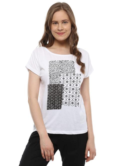 white printed tee - 15002174 - Standard Image - 1