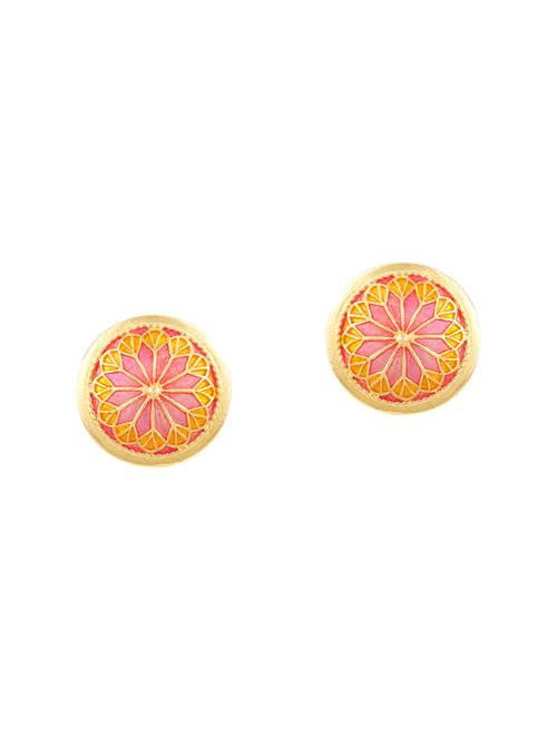 gold metal studs earrings - 15002261 - Standard Image - 1
