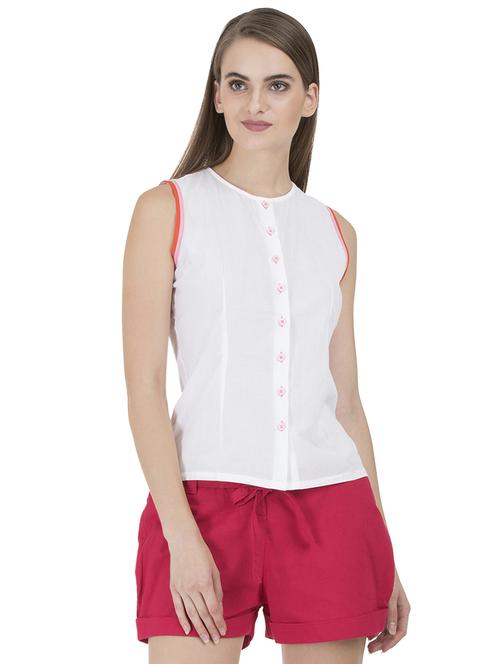 grass by gitika goyal white cotton top - 15002460 - Very Small Image - 1
