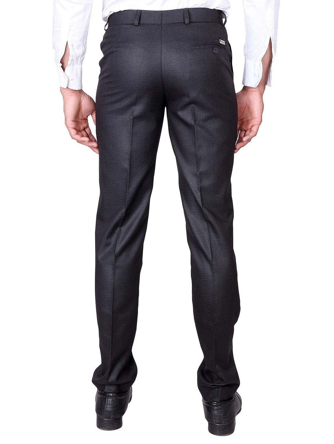 grey cotton blend formal trouser - 15002493 - Zoom Image - 3