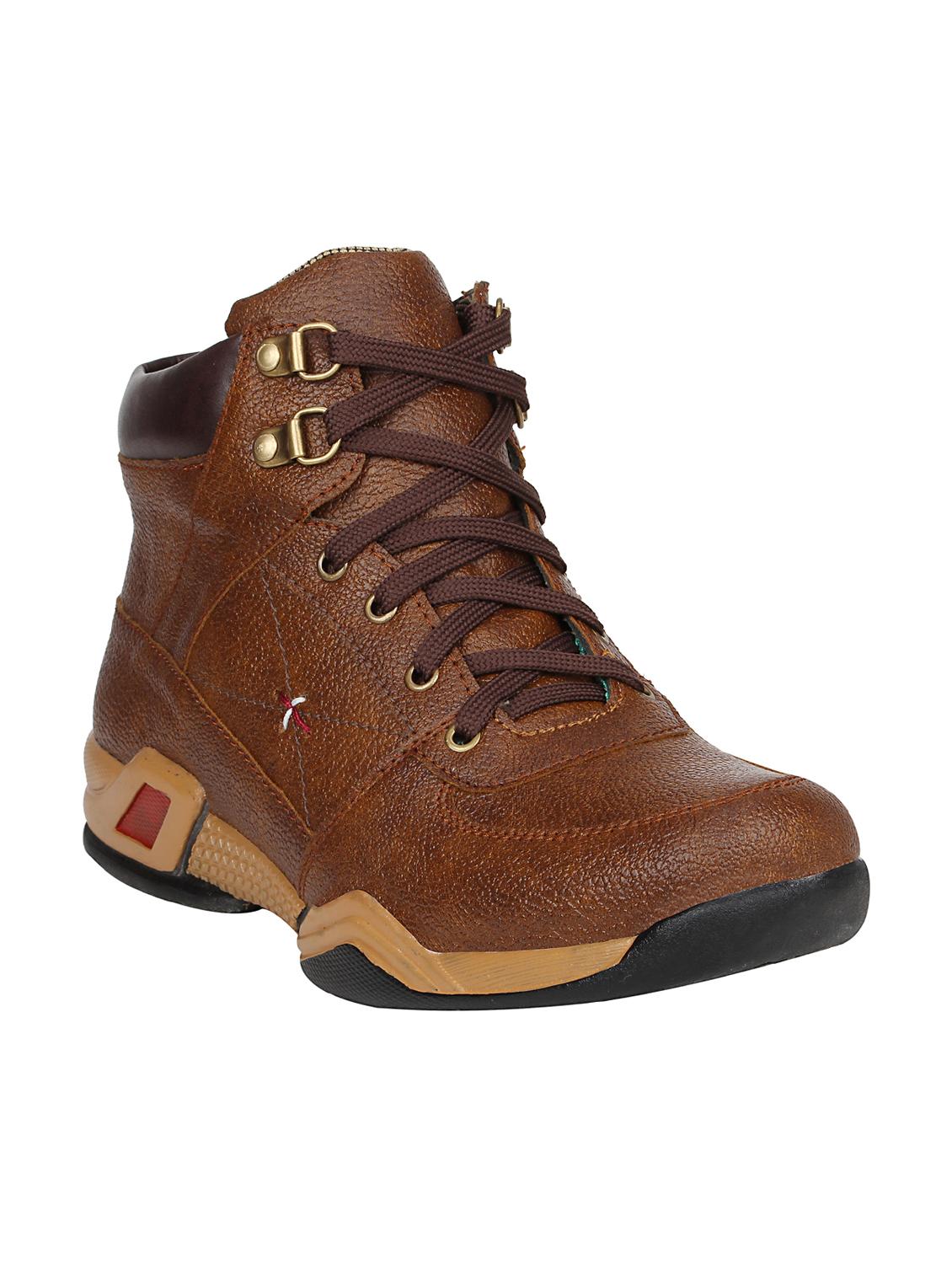 brown leatherette high ankle boot - 15002620 - Zoom Image - 1
