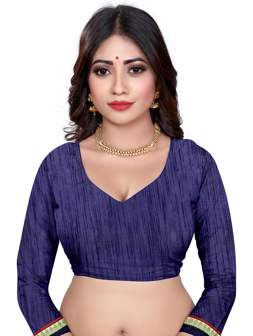 green georgette half & half saree with blouse - 15003926 - Zoom Image - 3