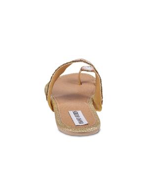 gold one toe kolhapuri - 15004023 - Standard Image - 3
