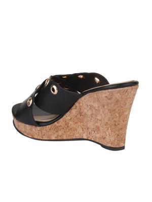 bruno manetti women black faux leather wedges - 15004118 - Standard Image - 3
