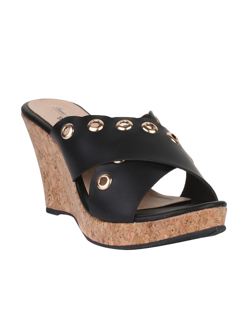 bruno manetti women black faux leather wedges - 15004118 - Zoom Image - 1