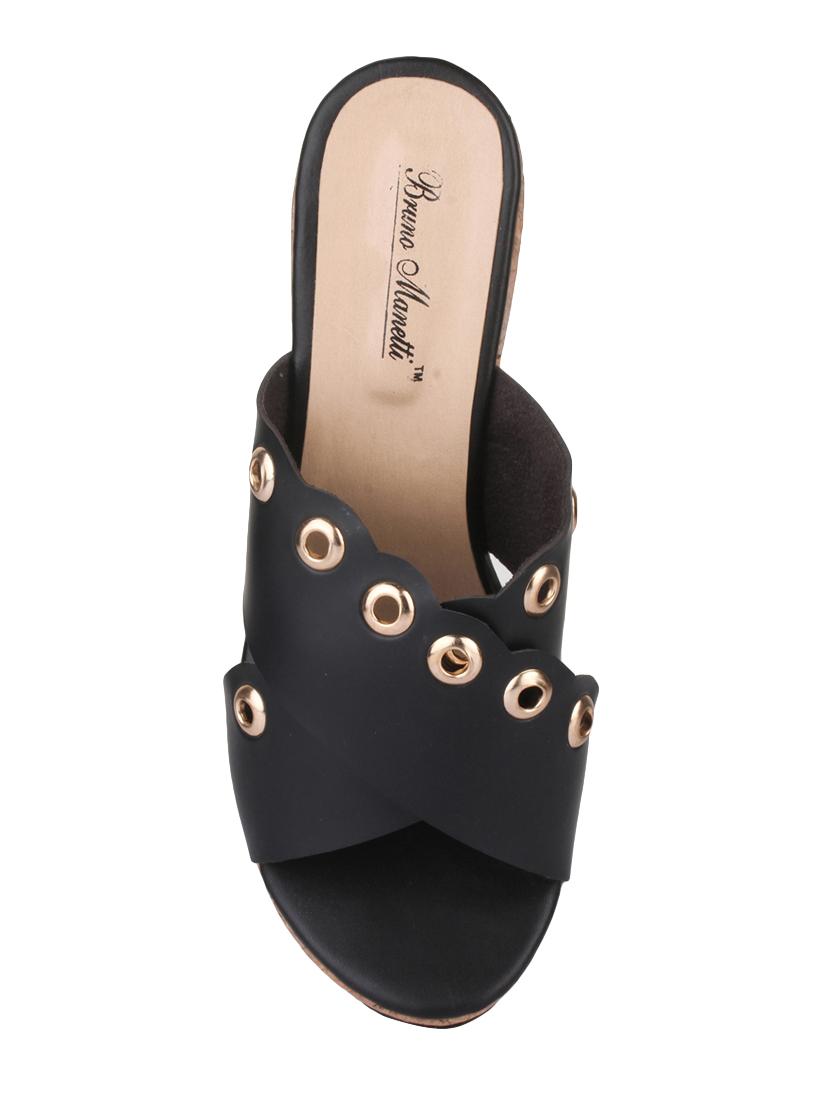 bruno manetti women black faux leather wedges - 15004118 - Zoom Image - 4