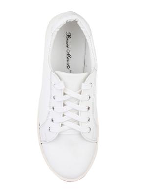 white faux leather laceup sneakers - 15004134 - Standard Image - 4