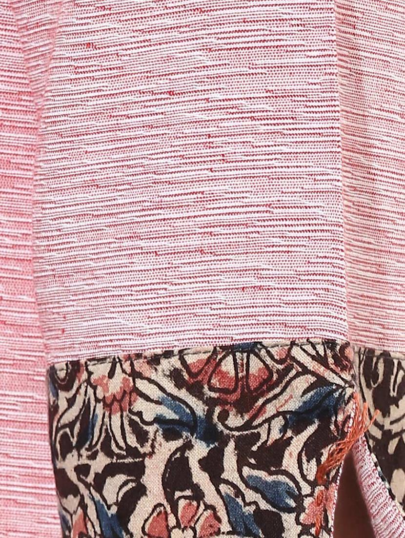indian dobby pink khadi straight kurta - 15004496 - Zoom Image - 6