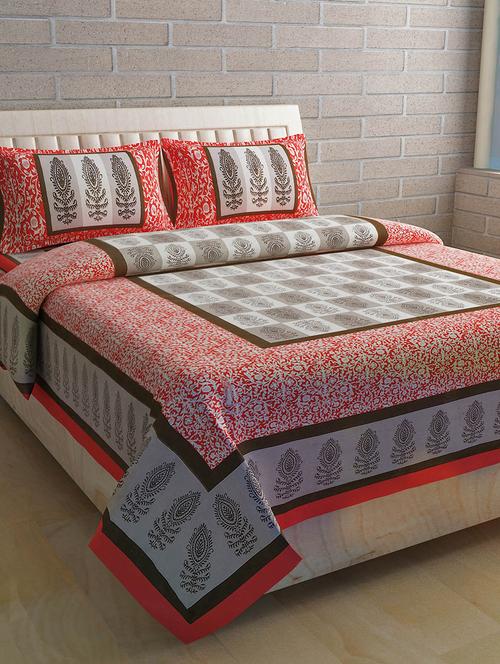 100% cotton double bedsheet with 2 pillow covers - 15004525 - Standard Image - 1