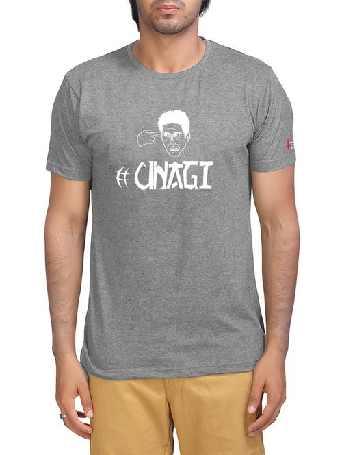 grey cotton chest print tshirt - 15004901 - Standard Image - 1