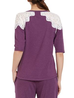 solid purple cotton sleepshirt - 15005252 - Standard Image - 3