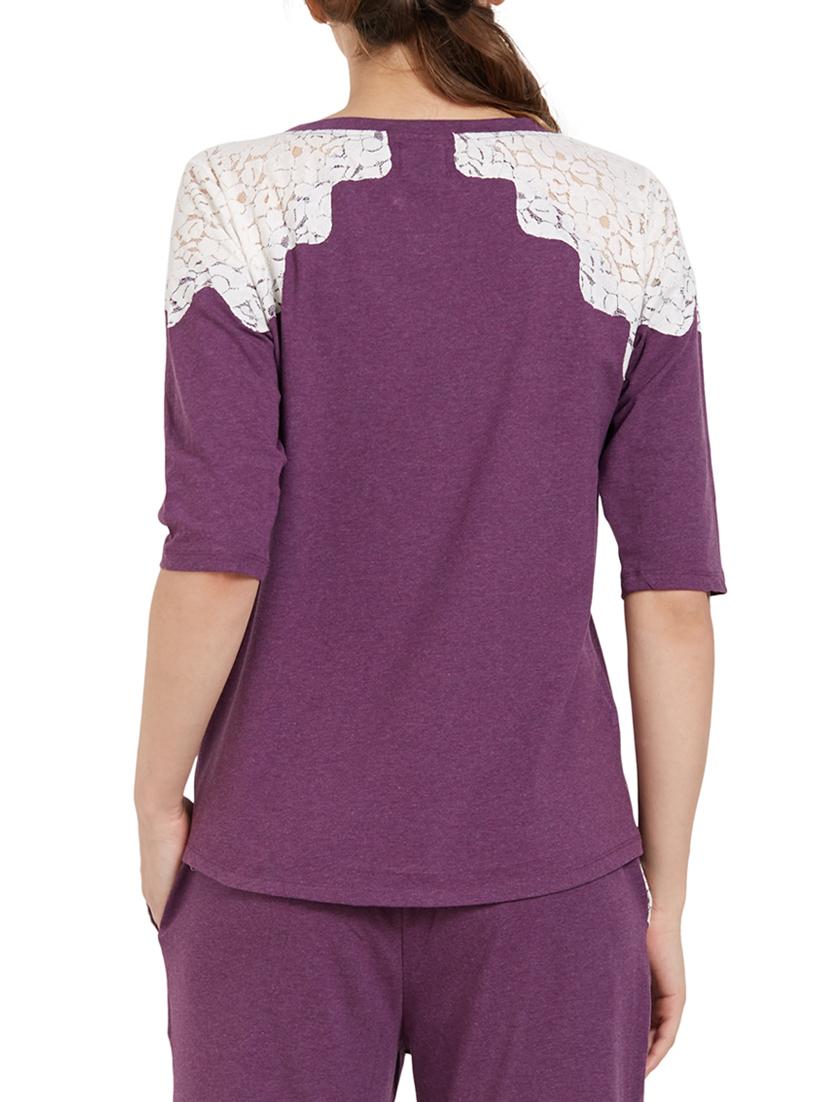 solid purple cotton sleepshirt - 15005252 - Zoom Image - 3