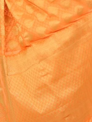 peach silk woven saree with blouse - 15005510 - Standard Image - 3