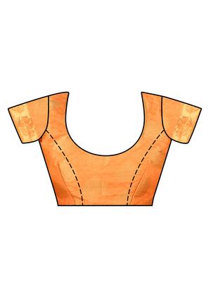 peach silk woven saree with blouse - 15005510 - Standard Image - 4